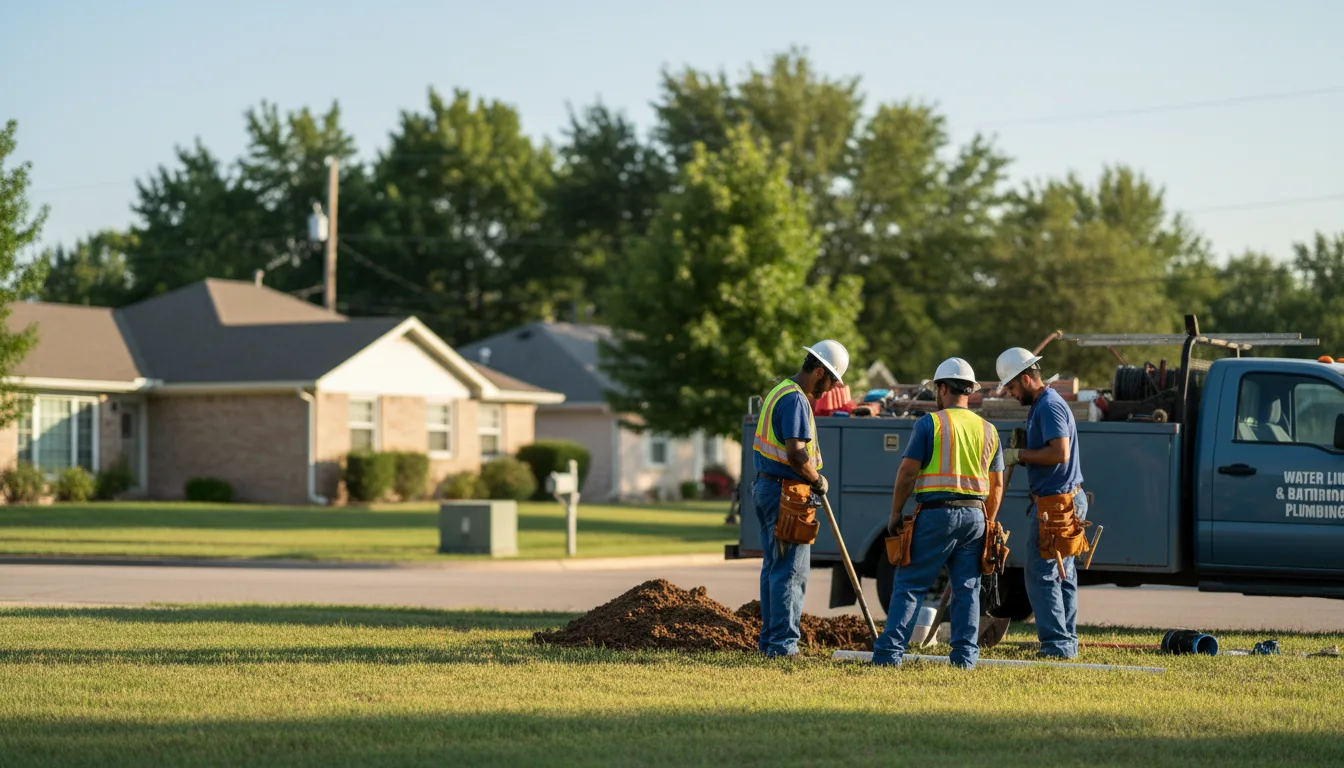 Residential water line and bathroom plumbing service in Woodbury, NY